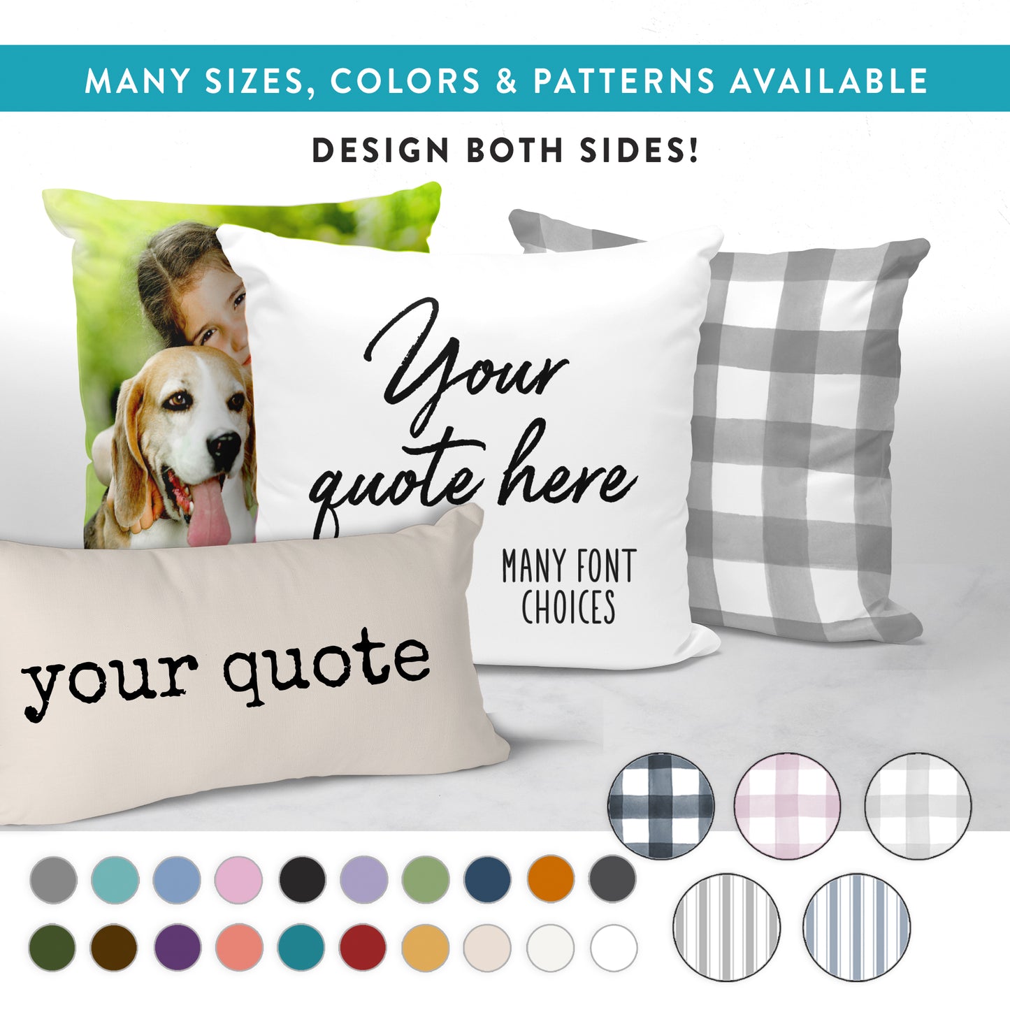 Personalize your custom quotes on pillow covers