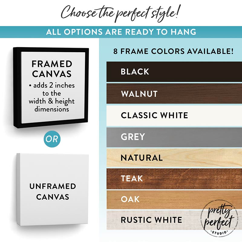 Wall art frame features and options