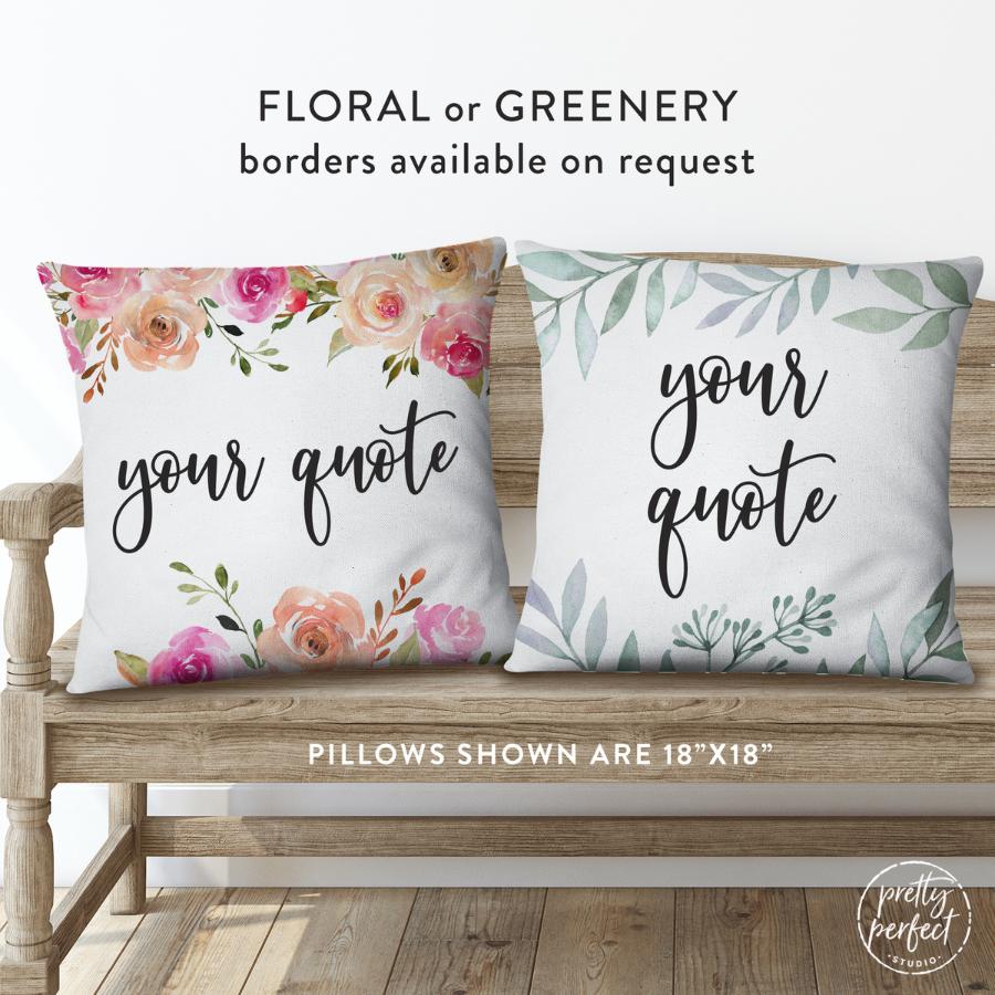 Custom Pillow with Quote, Custom Throw Pillow Cover & Insert with Words, Personalized Family Name Pillow, Pillow Gift for Wedding with Text