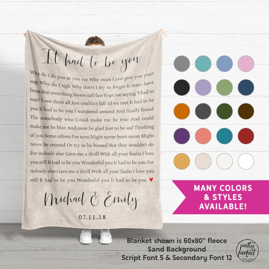 Custom Song Lyric Blanket