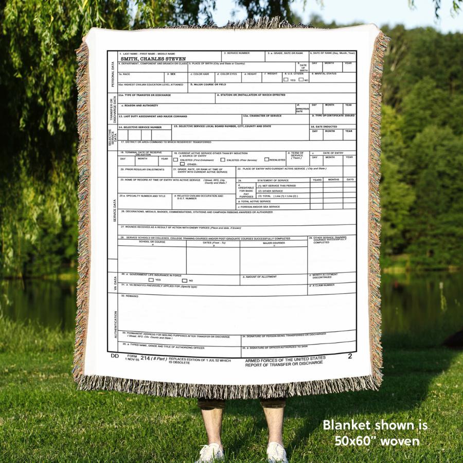 dd214 alumni woven blanket