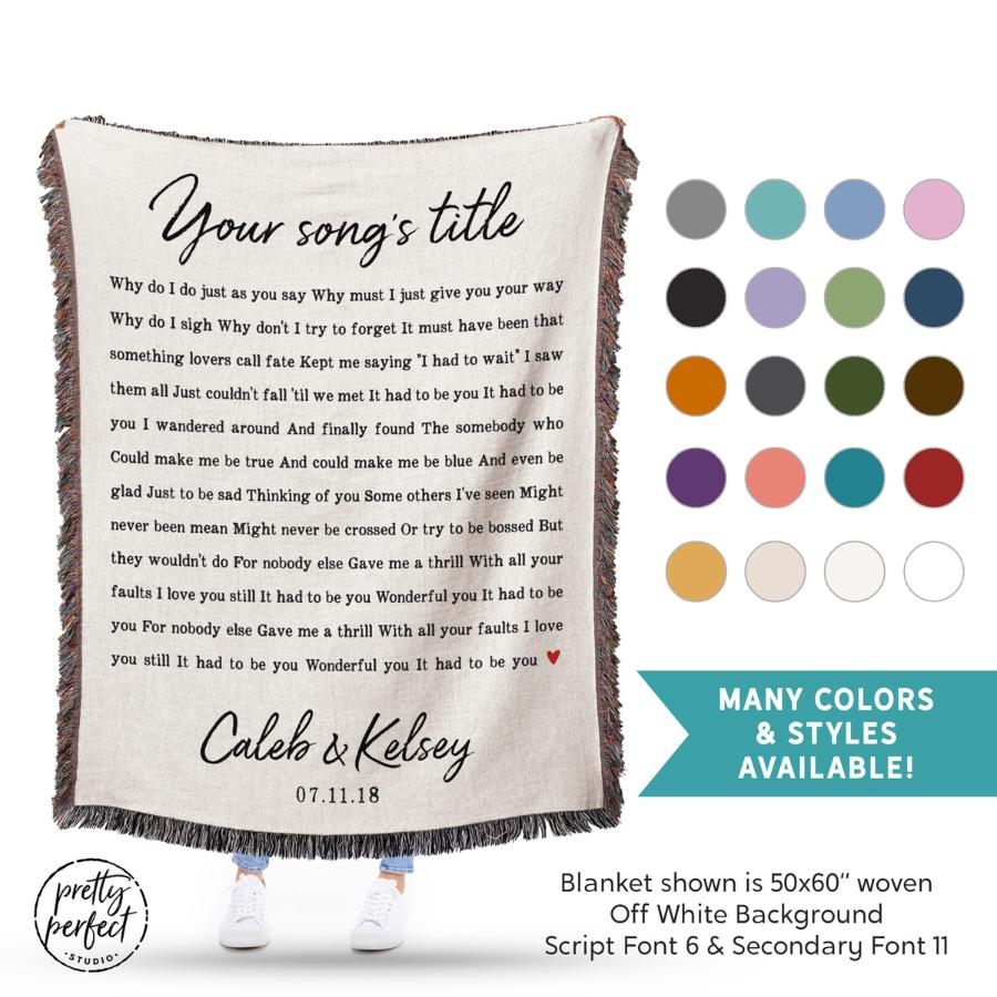Custom Song Lyric Blanket