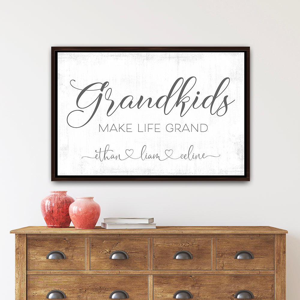 Grandkids Make Life Grand Personalized Sign