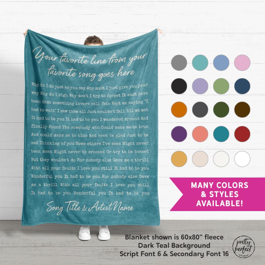 Custom Song Lyric Blanket