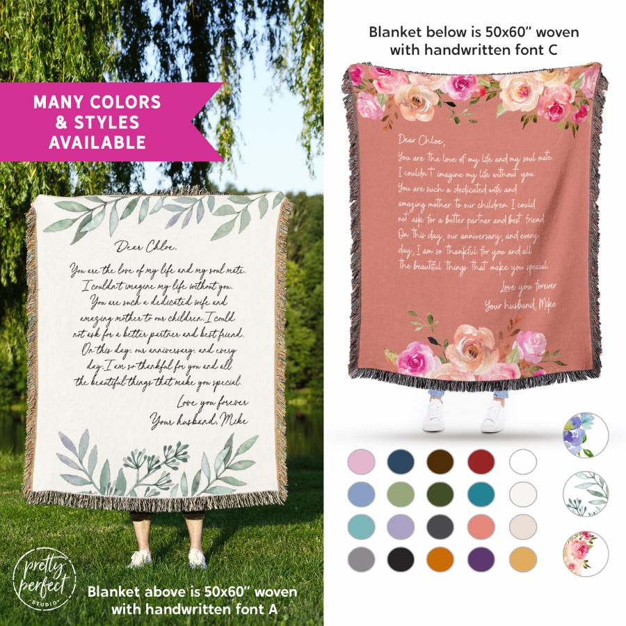 Personalized Kids Drawing Blanket, Christmas Gifts for Children or Grandma from Grandkids to Nana, Mimi