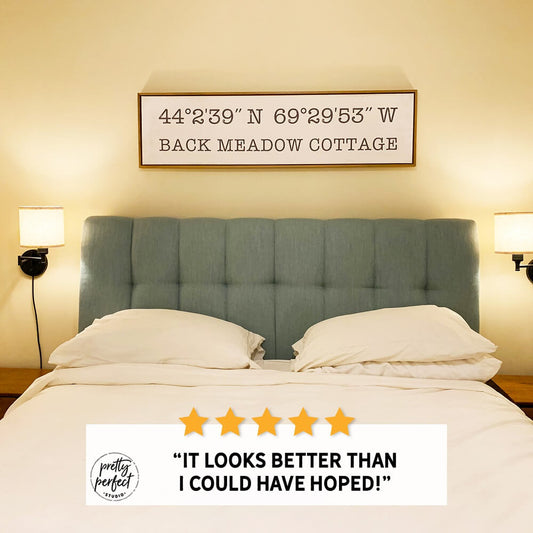 Custom quote canvas sign above bed, personalized bedroom wall decor, modern farmhouse style home sign