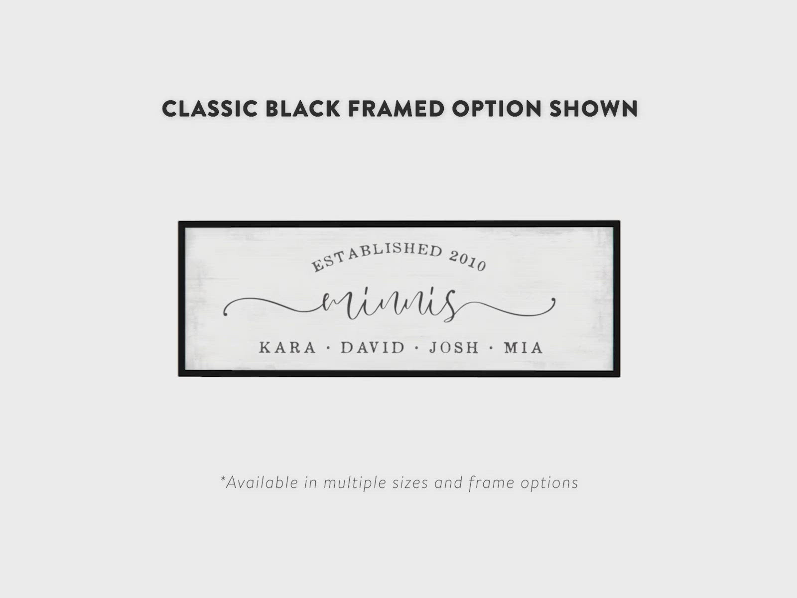 Personalized Family Names Wall Art With Established Date Product Video - Pretty Perfect Studio