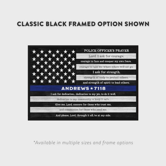Police Officer Prayer Sign With Name and Badge Number Product Video - Pretty Perfect Studio