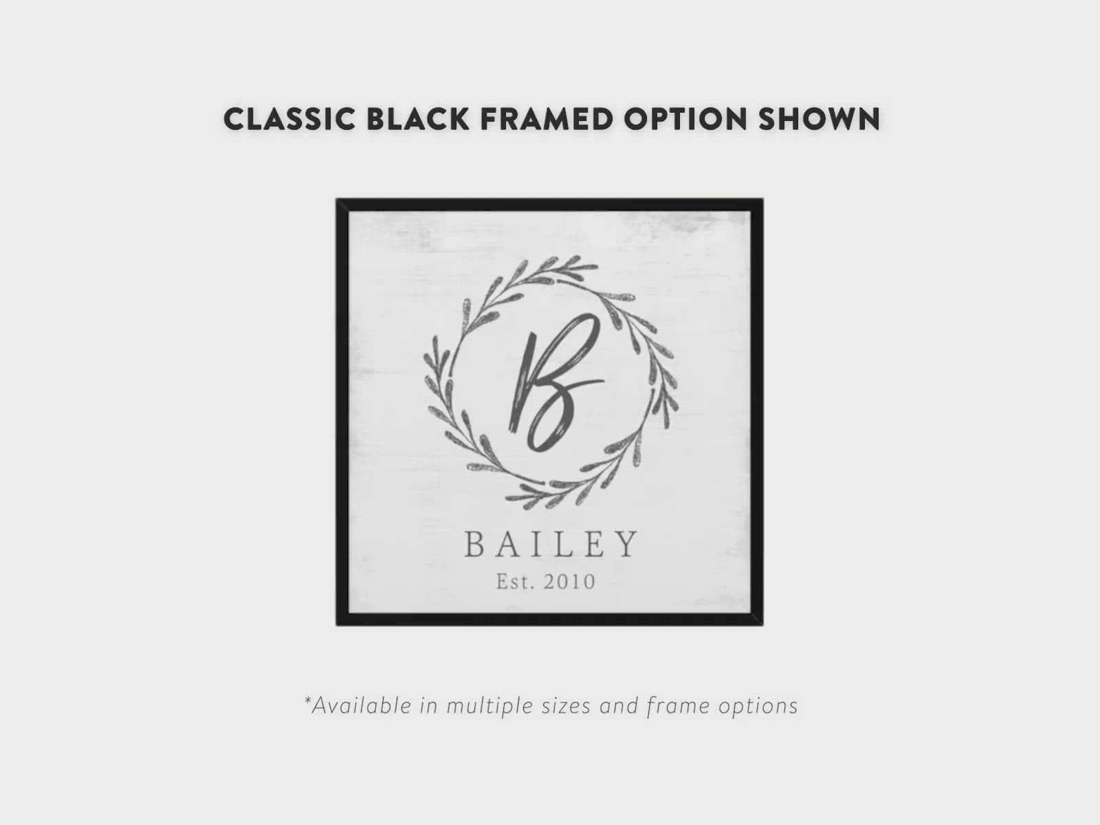 Monogram Custom Family Name Sign Video - Pretty Perfect Studio