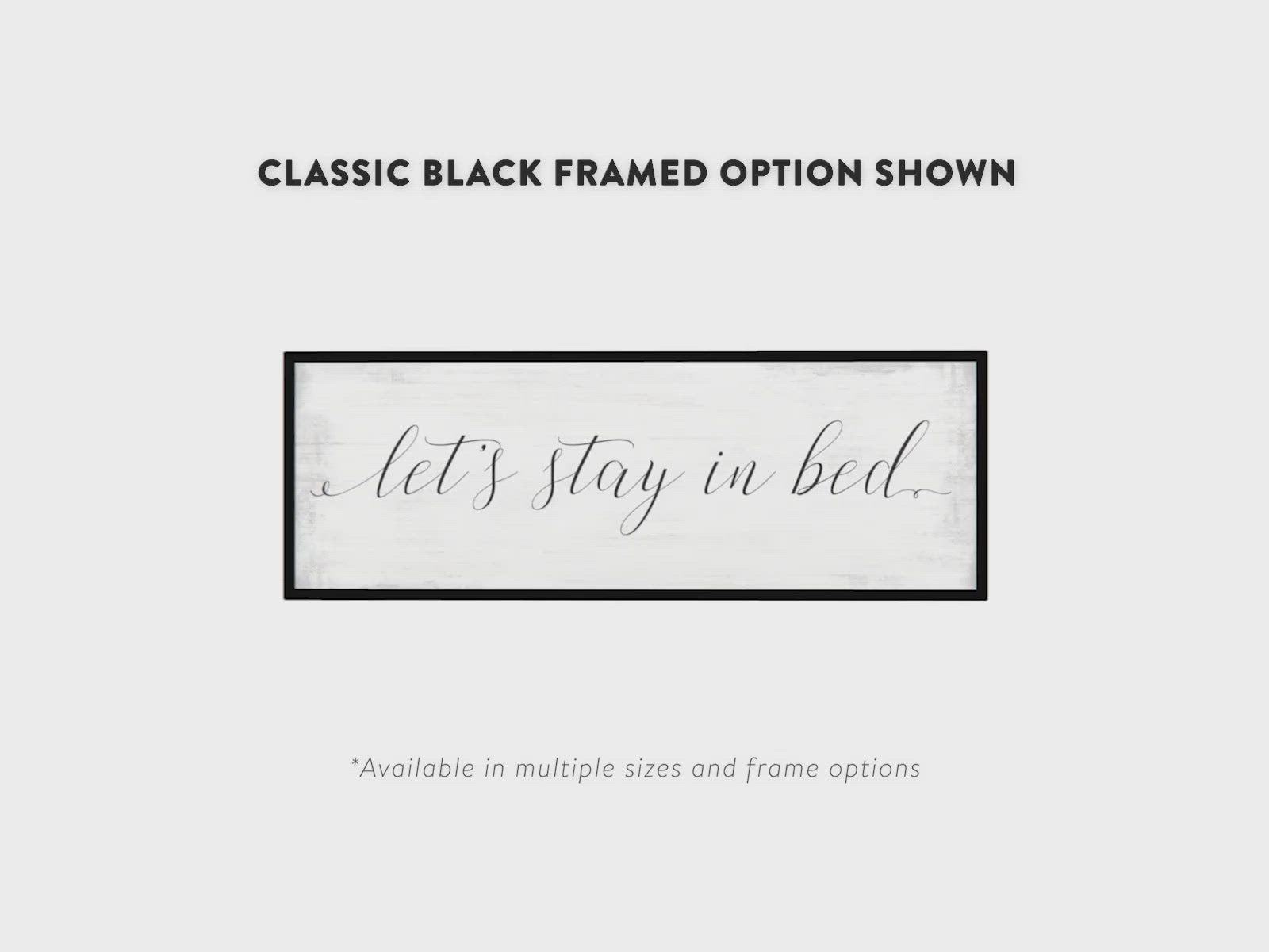 Let's Stay In Bed Sign Above Bed Product Video - Pretty Perfect Studio