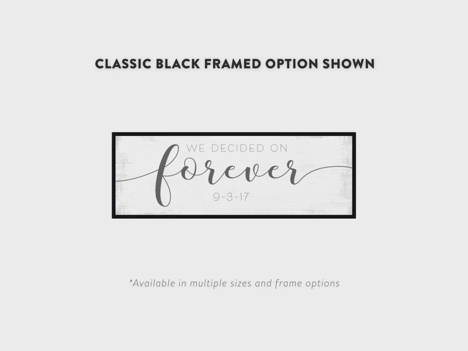 We Decided On Forever Wedding Date Sign Product Video - Pretty Perfect Studio