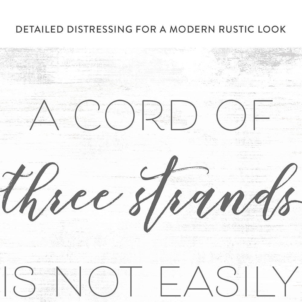 A Cord of Three Strands is Not Easily Broken Canvas Sign - Pretty Perfect Studio
