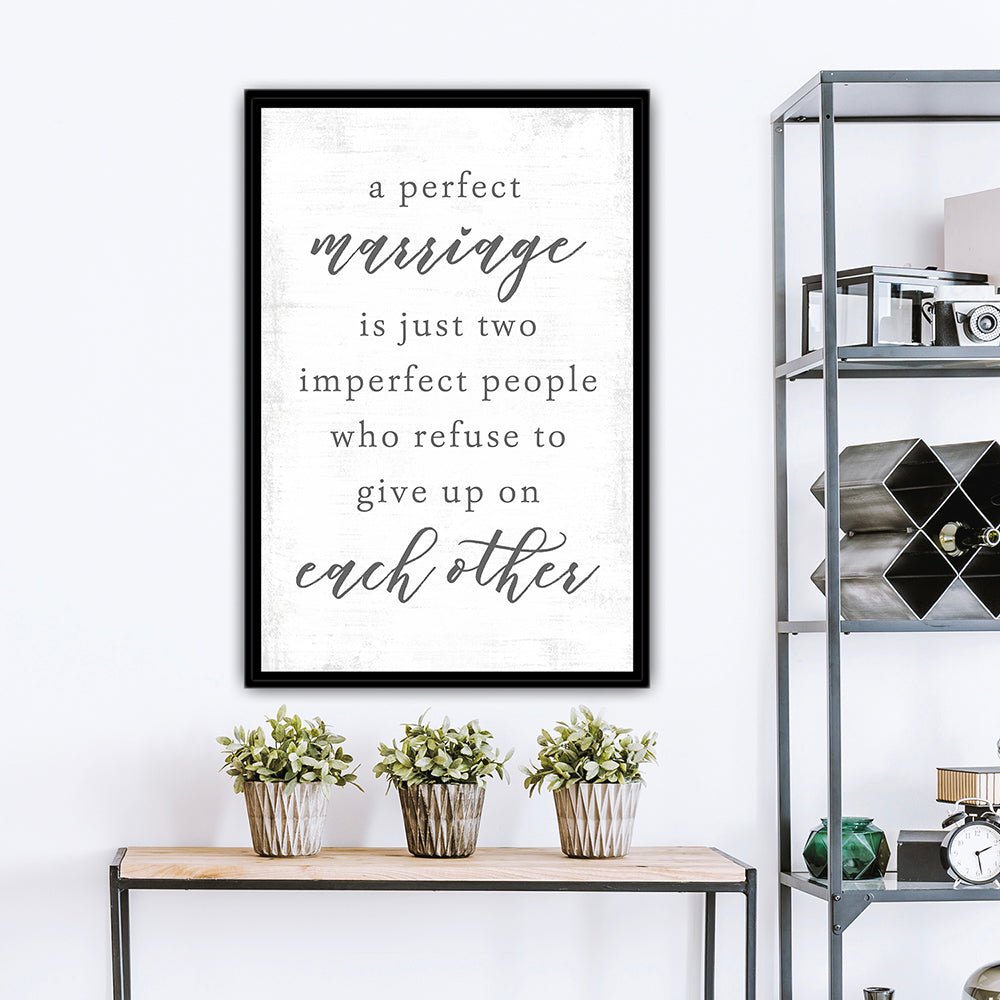 A Perfect Marriage Custom Canvas Art Above Table - Pretty Perfect Studio
