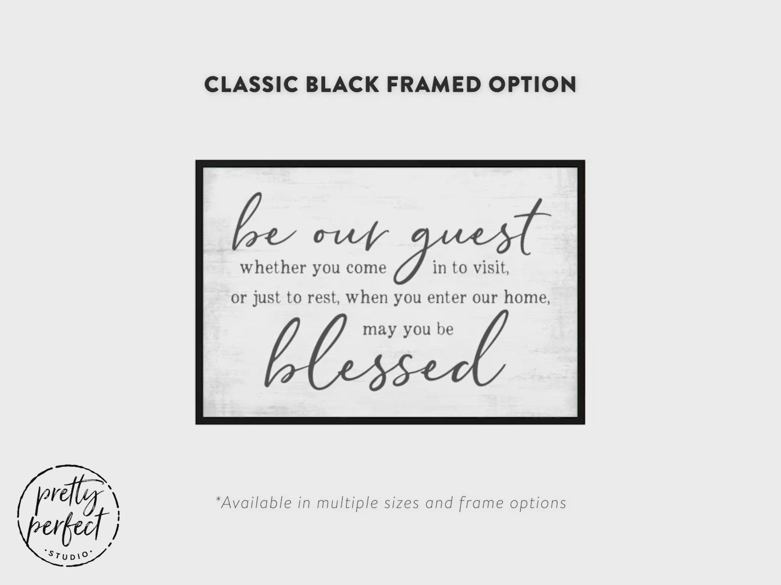 Be Our Guest Canvas Wall Art Product Video - Pretty Perfect Studio