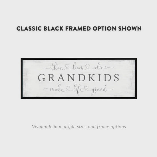 Grandkids Make Life Grand Personalized Name Sign Product Video - Pretty Perfect Studio