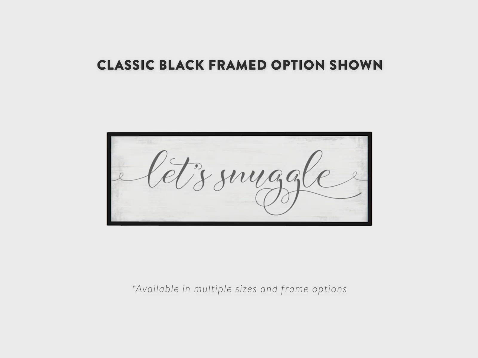 Let's Snuggle Bedroom Sign Product Video - Pretty Perfect Studio
