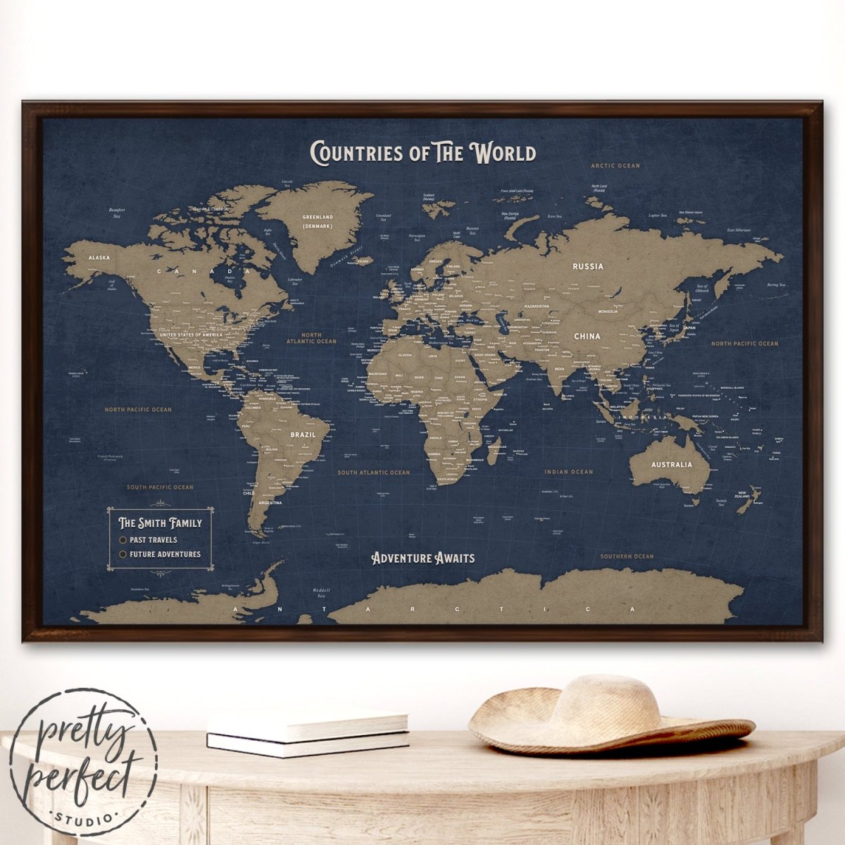 Adventure World Map Personalized Wall Art - Pretty Perfect Studio