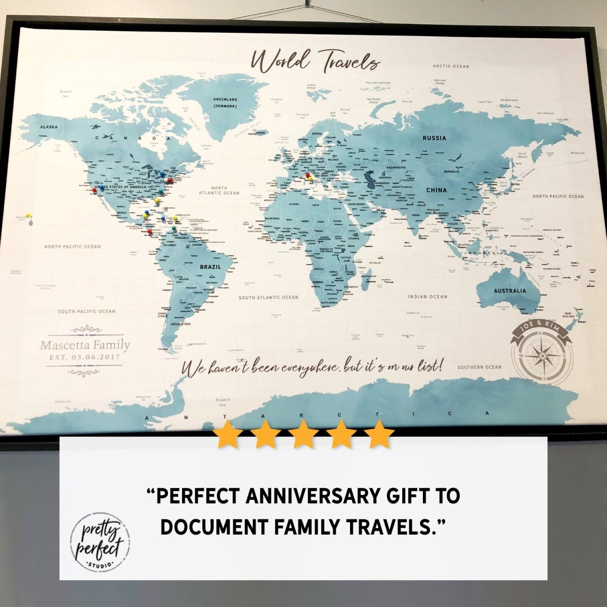 Adventure World Map Personalized Wall Art