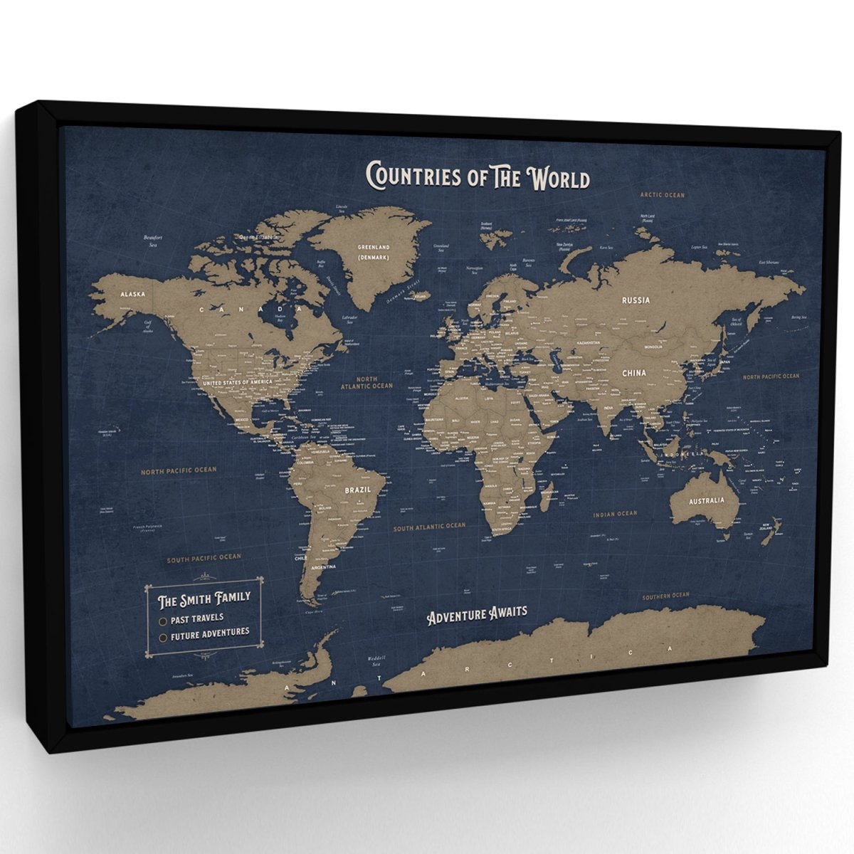 Adventure World Map Personalized Wall Art