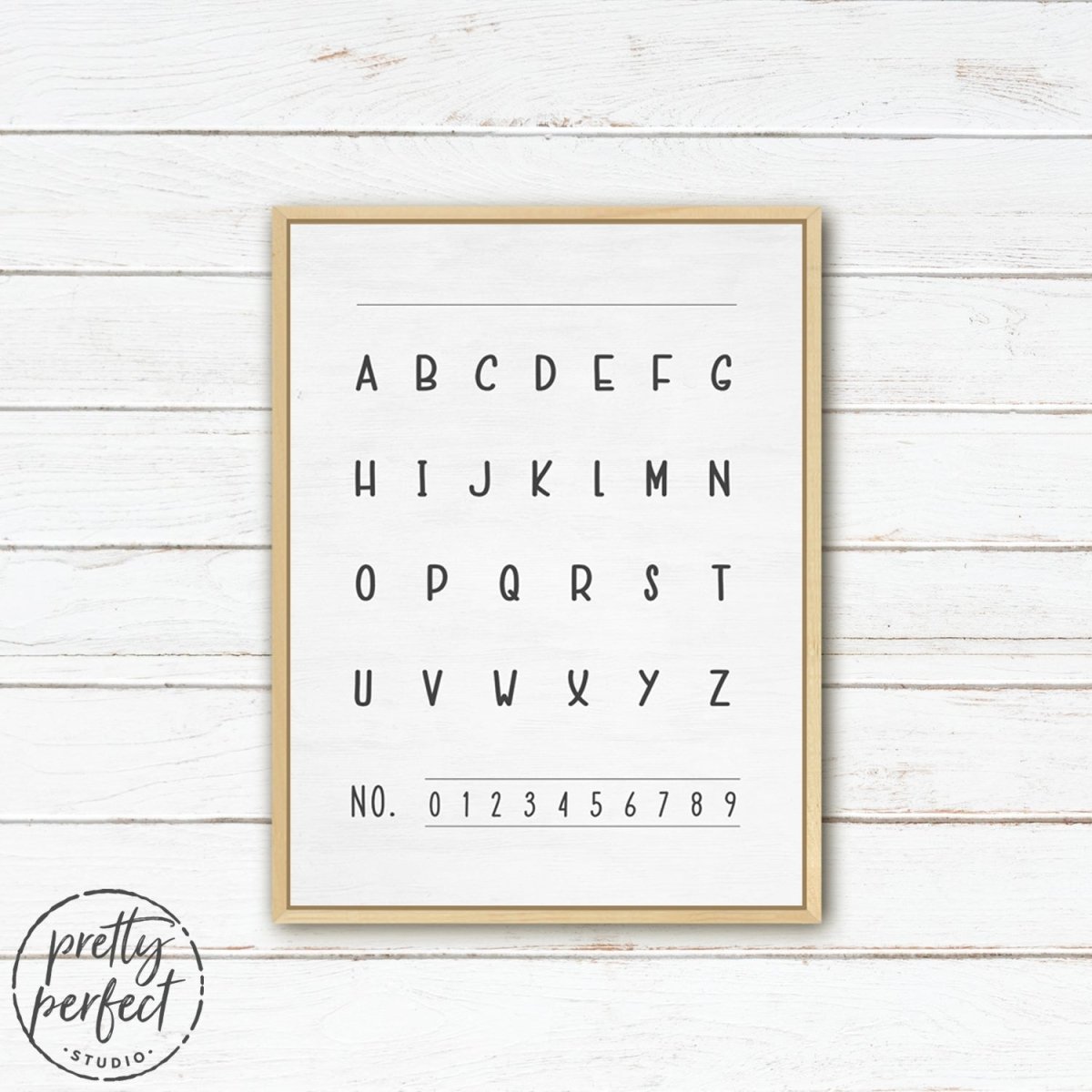 Alphabet & Number Canvas Sign Hanging in Children's Room - Pretty Perfect Studio