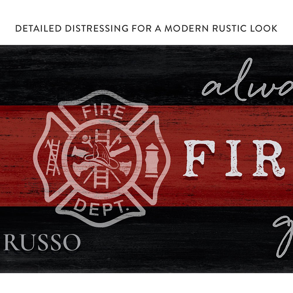Always Kiss Your Firefighter Goodnight Custom Wall Art - Pretty Perfect Studio