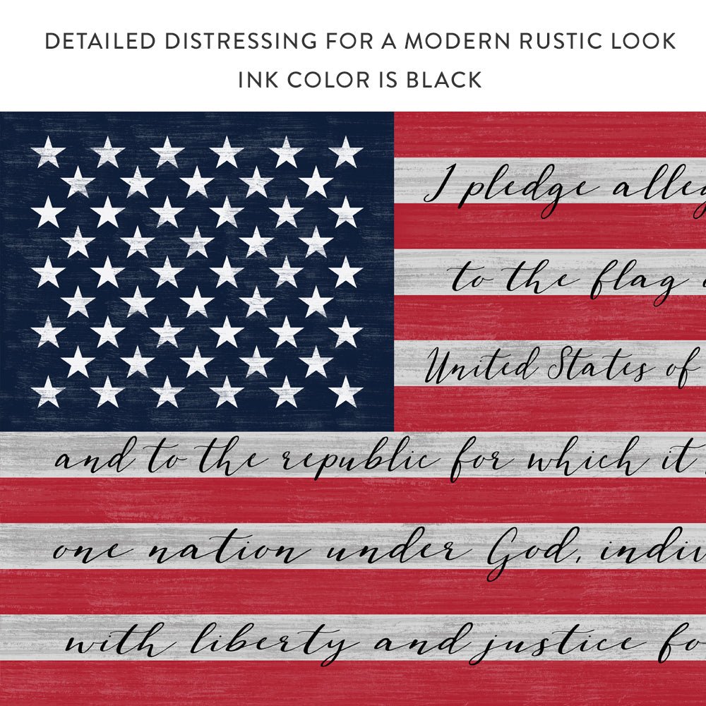 American Flag with Pledge of Allegiance Sign - Pretty Perfect Studio