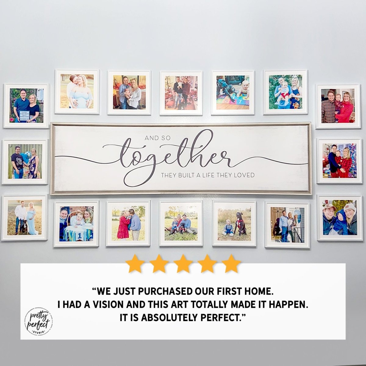 Customer product review for and so together sign by Pretty Perfect Studio