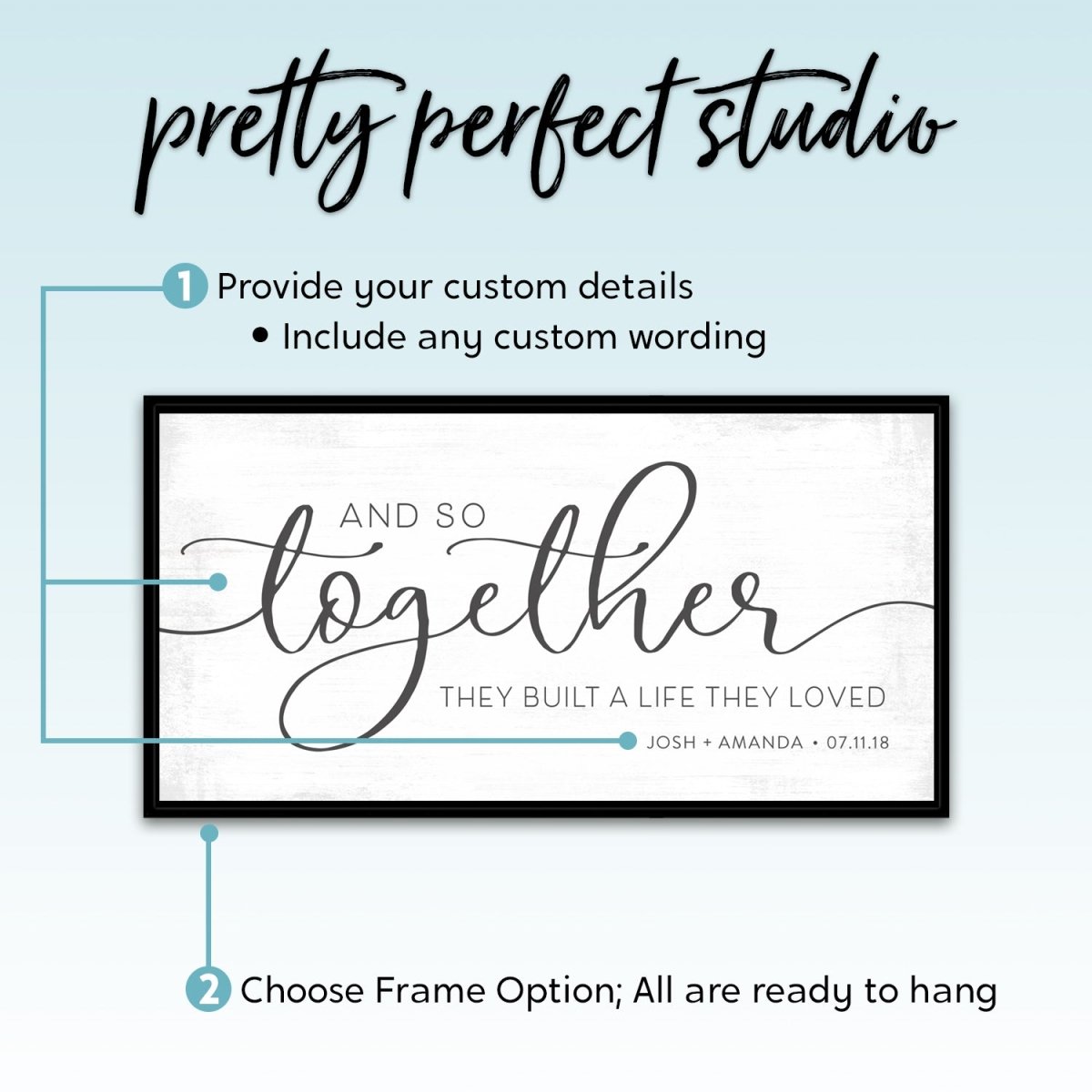 And So Together They Built A Life They Loved Personalized Wall Art