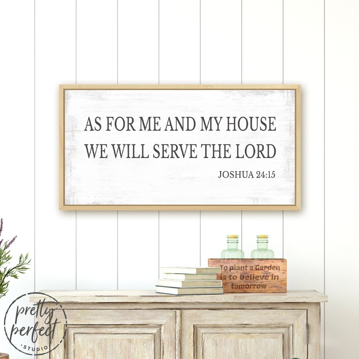 As For Me And My House Sign Above Table in Entryway - Pretty Perfect Studio