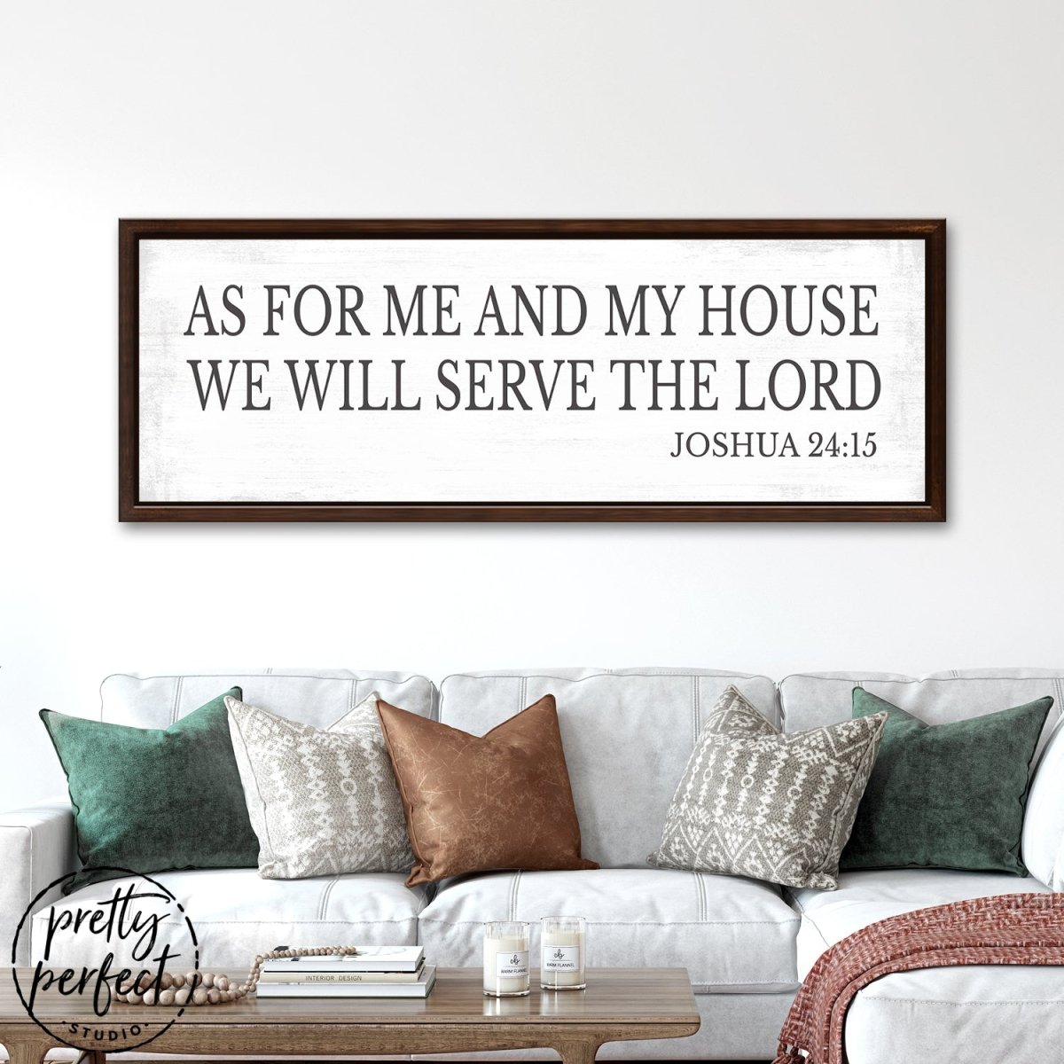 As For Me And My House Sign Above Couch - Pretty Perfect Studio