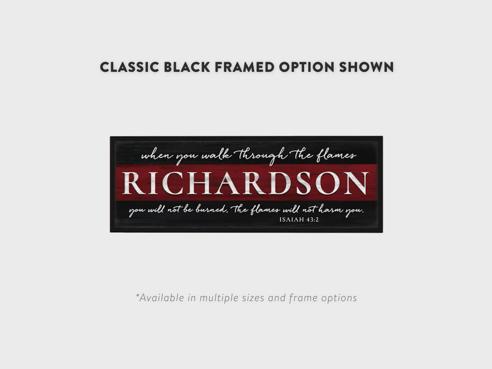 Thin Red Line Firefighter Prayer Name Sign Product Video - Pretty Perfect Studio