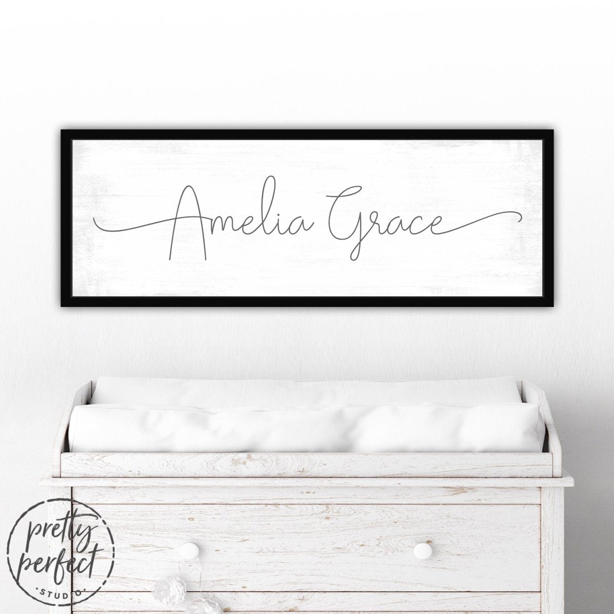 Baby Girl's Personalized Name Canvas Wall Art for the Nursery Room Above Crib - Pretty Perfect Studio
