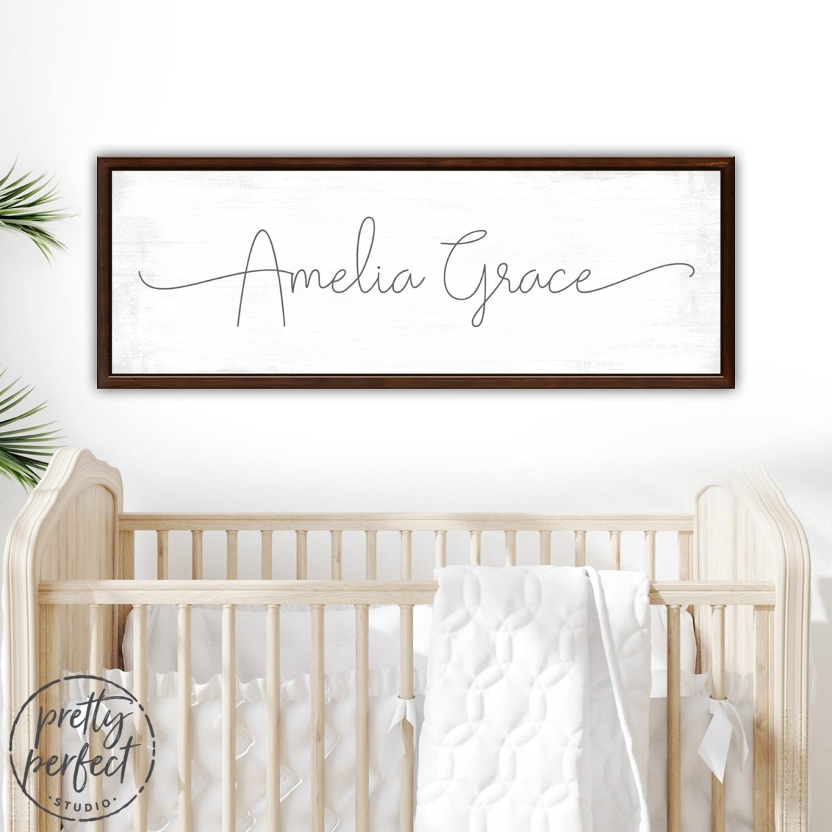 Baby Girl's Personalized Name Canvas Wall Art for the Nursery Room Above Crib - Pretty Perfect Studio