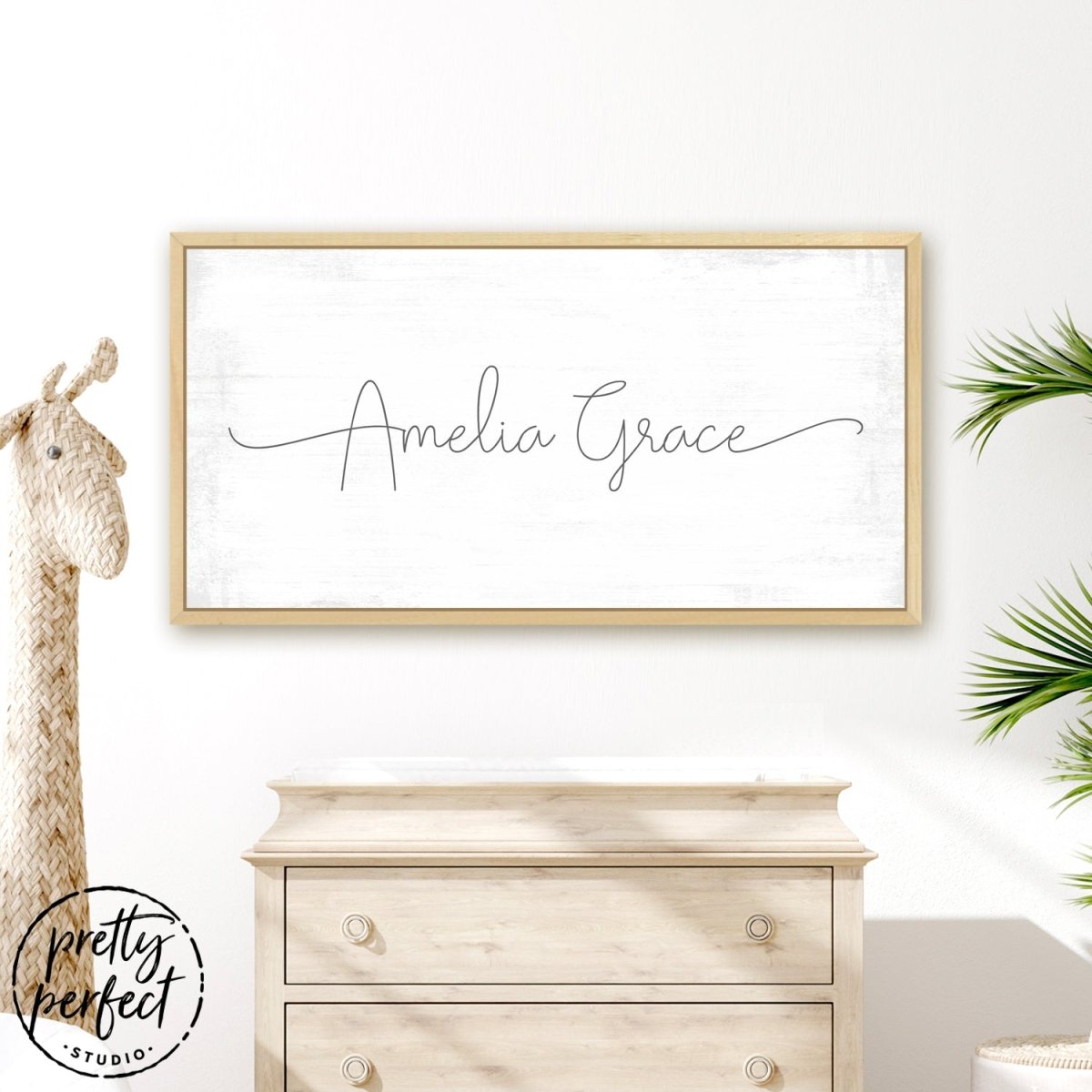 Baby Girl's Personalized Name Canvas Wall Art for the Nursery Room Above Crib - Pretty Perfect Studio