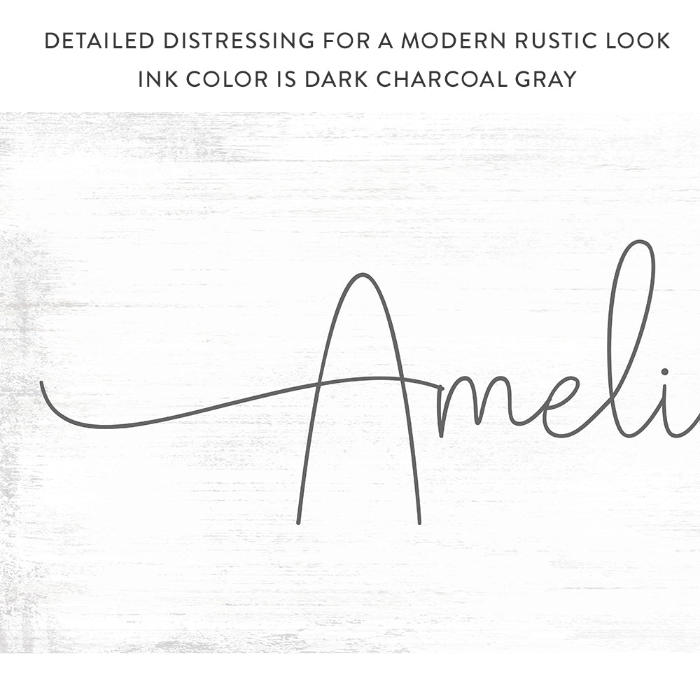 Baby Girl's Personalized Name Canvas Wall Art for the Nursery Room Above Crib - Pretty Perfect Studio