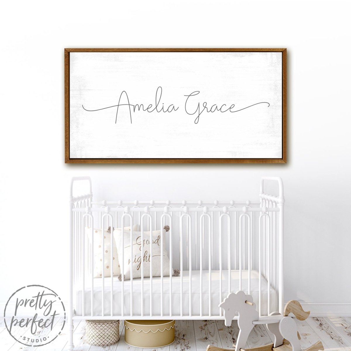Baby Girl's Personalized Name Canvas Wall Art for the Nursery Room Above Crib - Pretty Perfect Studio