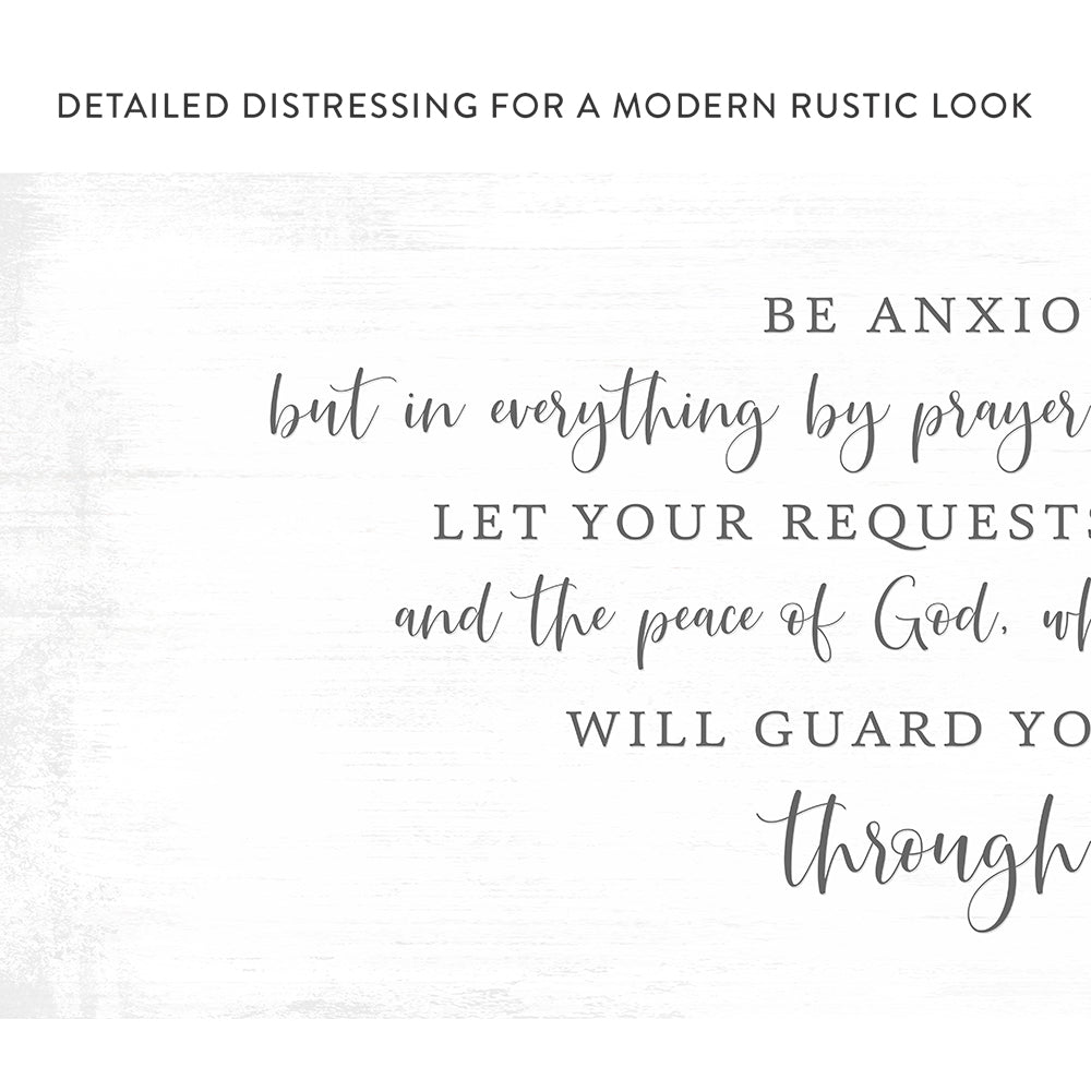 Be Anxious For Nothing Canvas Wall Art With Distressed Modern Rustic Look - Pretty Perfect Studio
