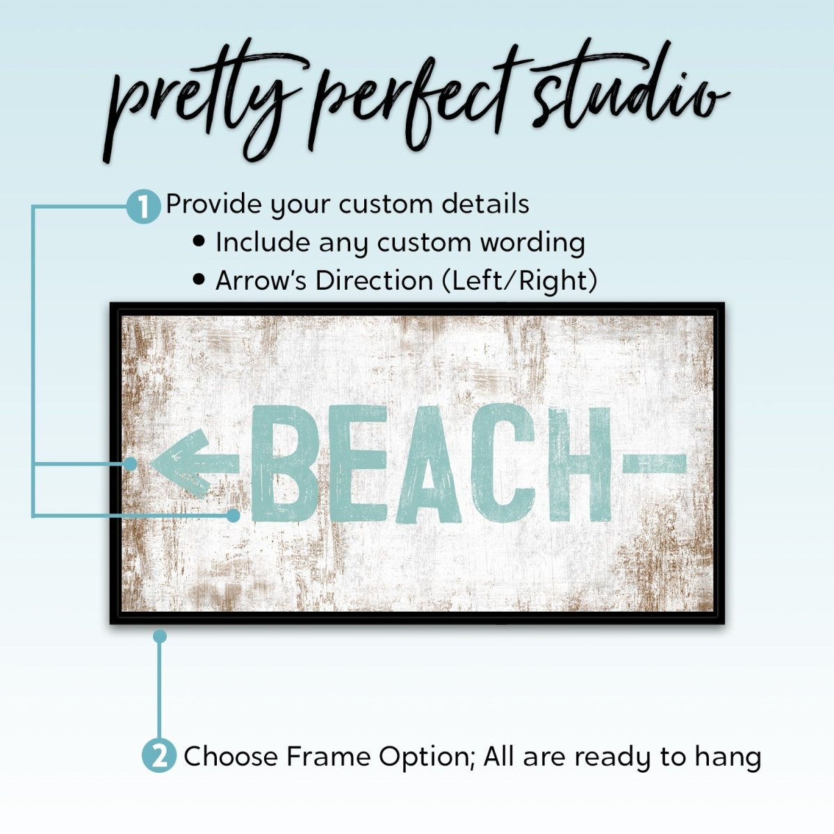 Beach Sign With Arrow