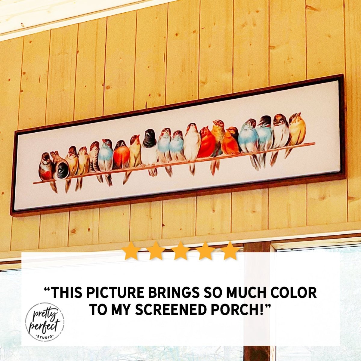 Customer product review for birds on a wire sign by Pretty Perfect Studio