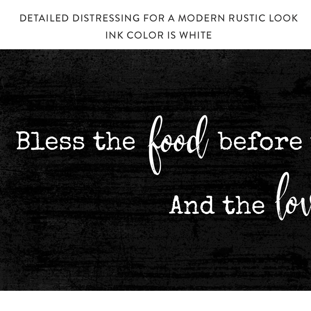 Bless the Food Before Us Canvas Sign - Pretty Perfect Studio