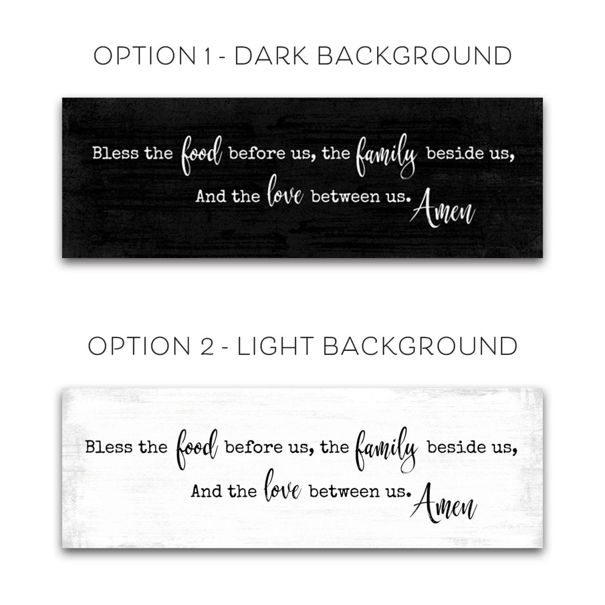 Bless the Food Before Us Canvas Art Sign