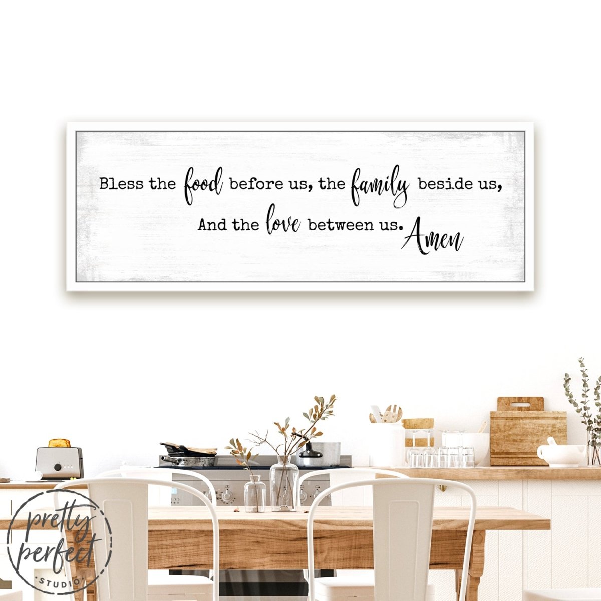 Bless the Food Before Us Canvas Art Sign