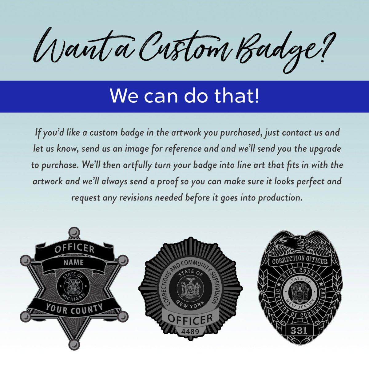 Blue Line Police Officer Sign With Name