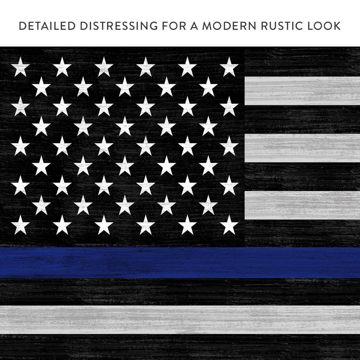 Blue Line Policer Officer Sign With Distressed Rustic Look - Pretty Perfect Studio