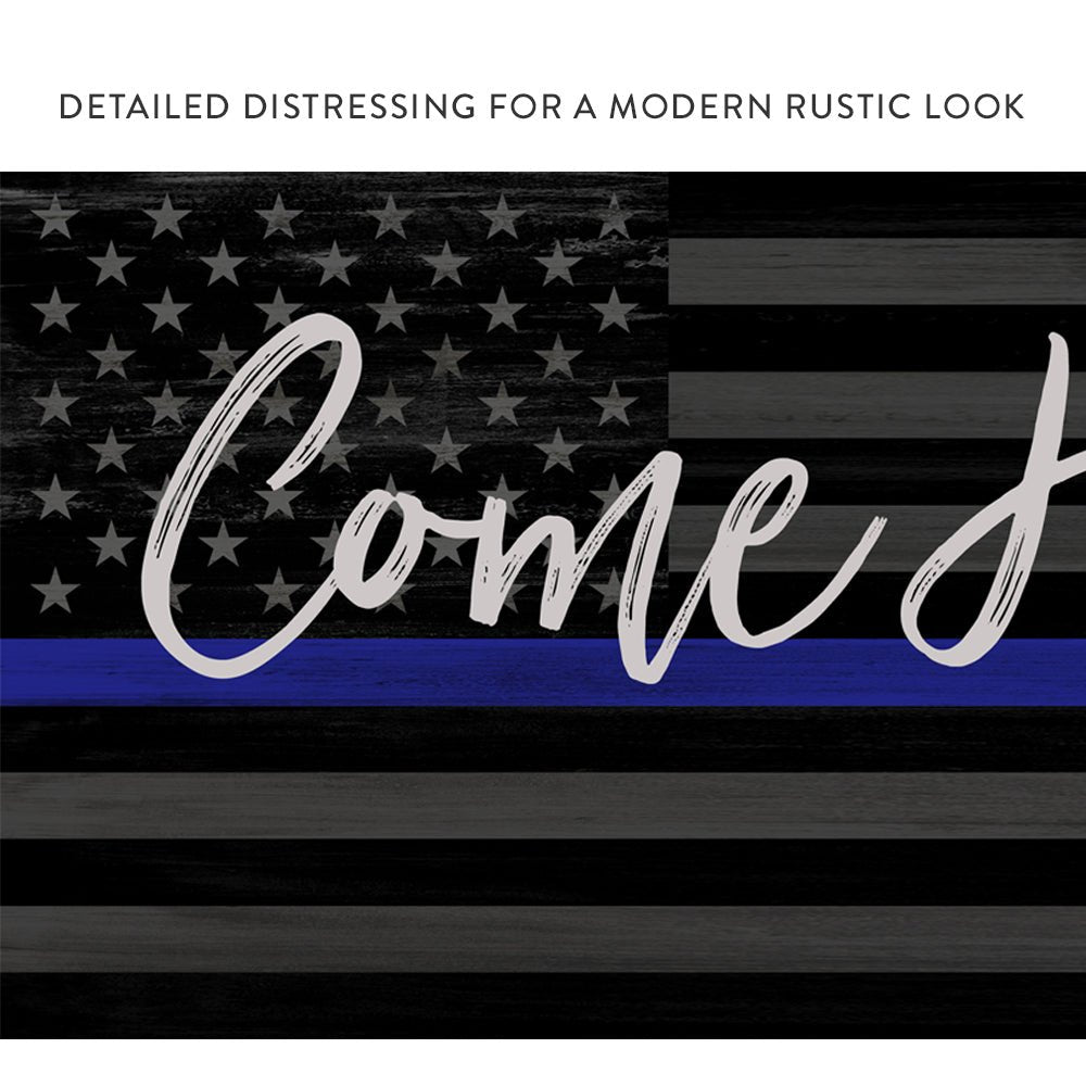 Come Home Safe Canvas Art Sign for Police Officer - Pretty Perfect Studio
