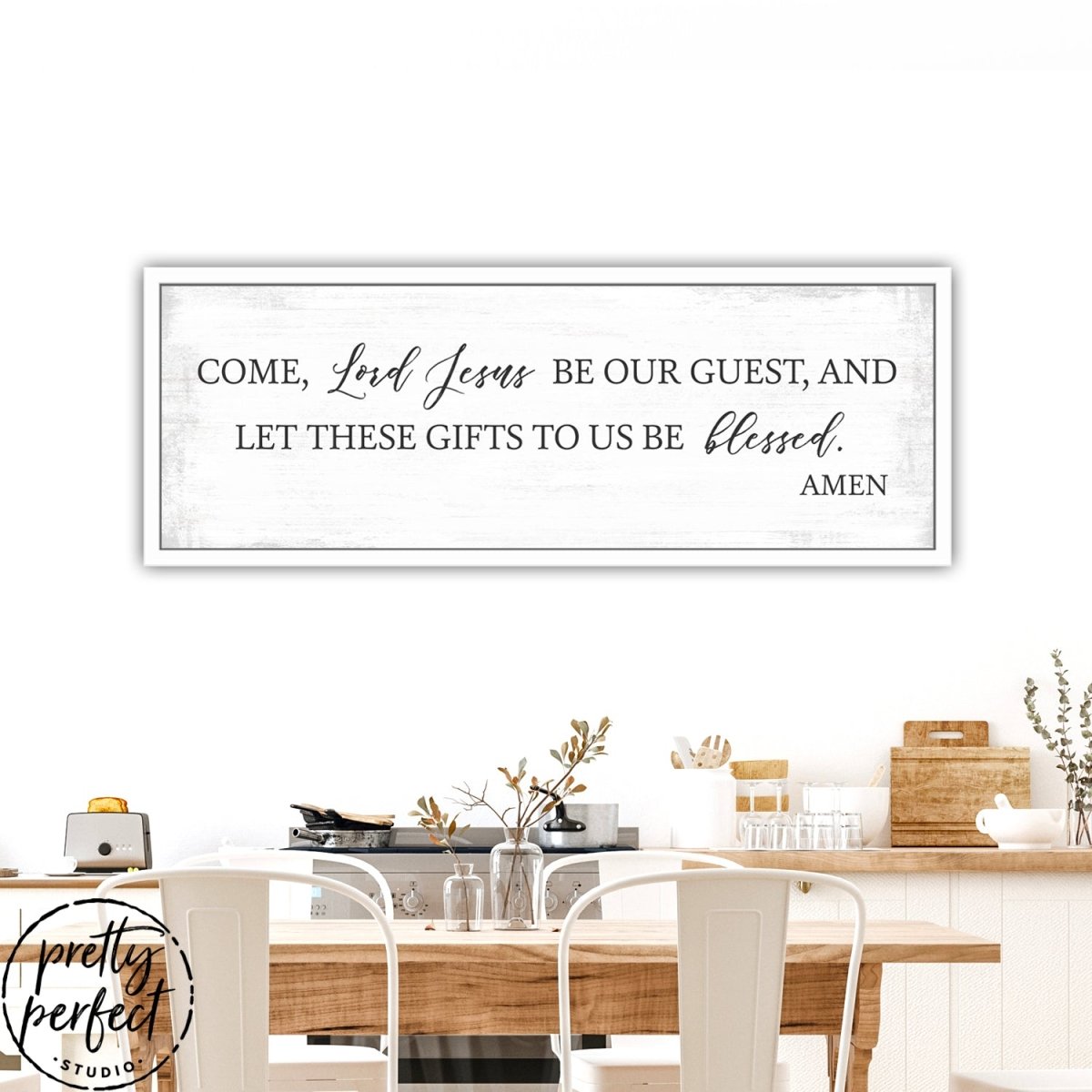 Come Lord Jesus Canvas Wall Decor Above Table - Pretty Perfect Studio