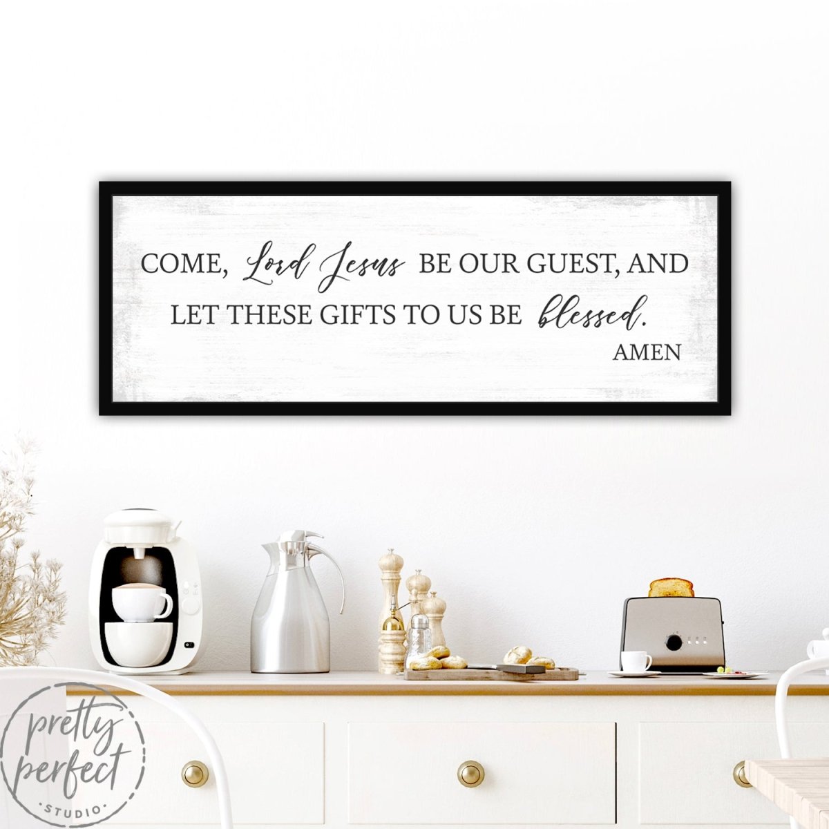 Come Lord Jesus Canvas Wall Decor Above Shelf - Pretty Perfect Studio