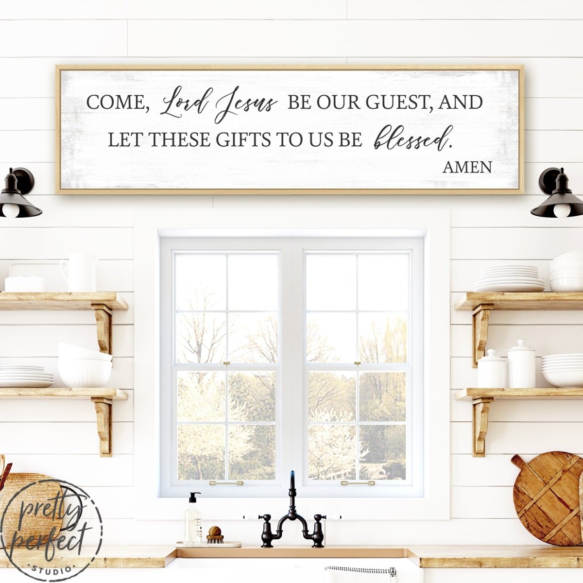 Come Lord Jesus Canvas Wall Decor Above Shelf - Pretty Perfect Studio