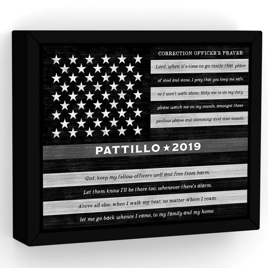 Correctional Officer Sign With Prayer and Name - Pretty Perfect Studio