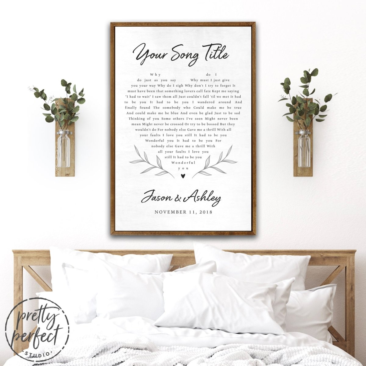 Custom Anniversary Wedding Song Lyrics, First Dance, Heart Print